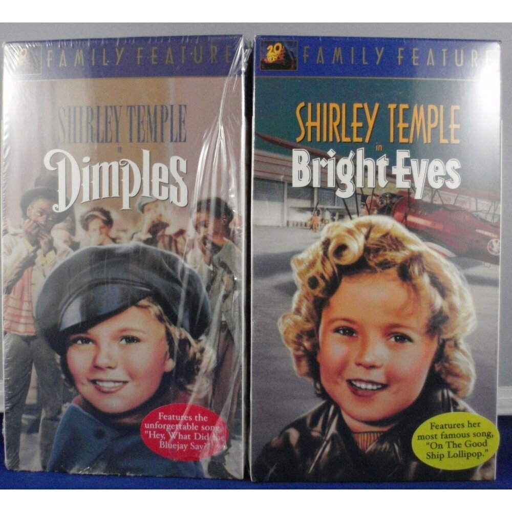 Shirley Temple in BRIGHT EYES and in DIMPLES, Colorized VHS, Factory Seal